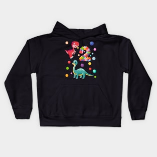 2nd Birthday Dinosaurs and bubbles Kids Hoodie